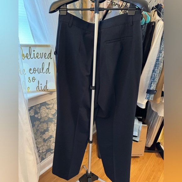 Tommy Hilfiger Navy Wide Leg Sailor Pants with Silver Button Detail - Picture 3 of 5